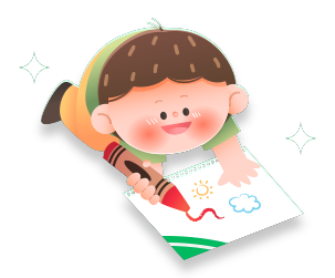그림 그리기에 열중하고 있는 아이