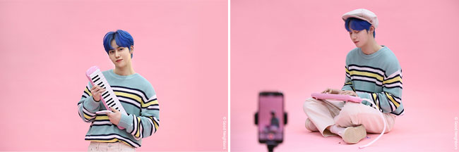 멜로디언과 함께 화보를 찍은 윤성