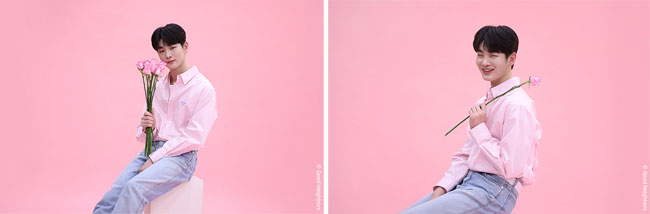 분홍색 장미와 화보를 찍은 창욱