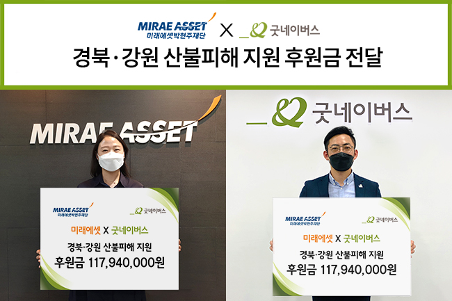 미래에셋박현주재단, 경북·강원 산불피해 긴급구호 기금 전달