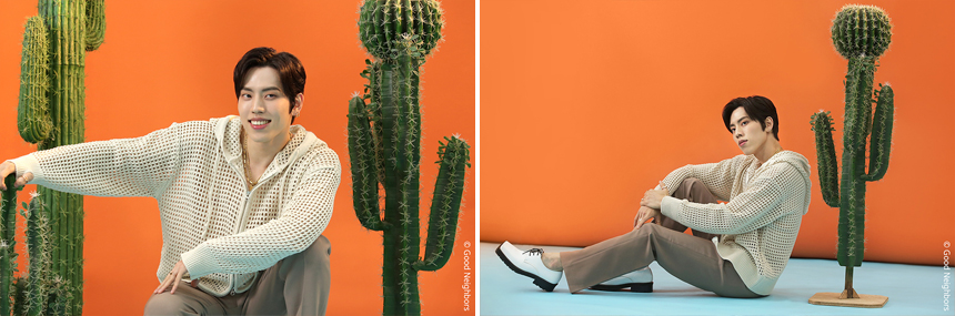 선인장과 촬영 중인 동우