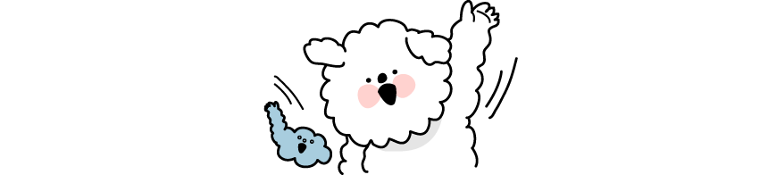 인사하는 강아지 캐릭터