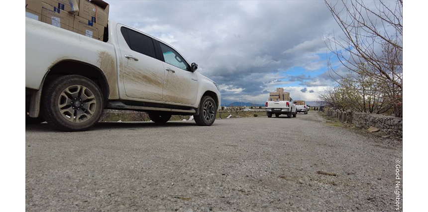 ​2: 물품이 현지 협력 기관의 창고에서 피해 지역까지 운송되는 과정2