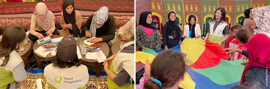 지진 피해를 입은 모로코 아이들을 위해  조성된 아동친화공간(CFS) 