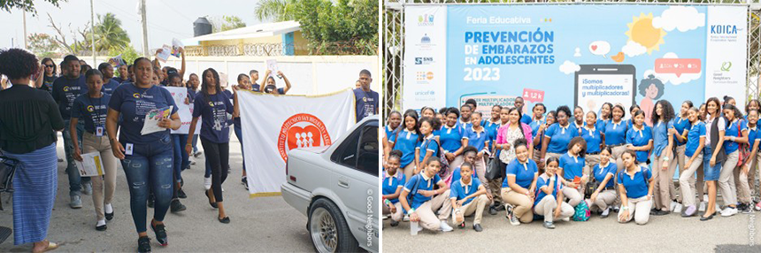 (좌) 또래지킴이 거리 캠페인 진행 모습 /  (우) 또래지킴이 연합 페스티벌 진행 모습​