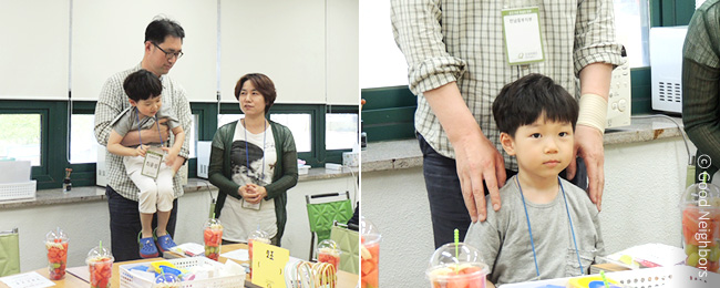 전남중부지부 국내사업장 방문에서 자신의 가족을 소개하는 회원님 이미지