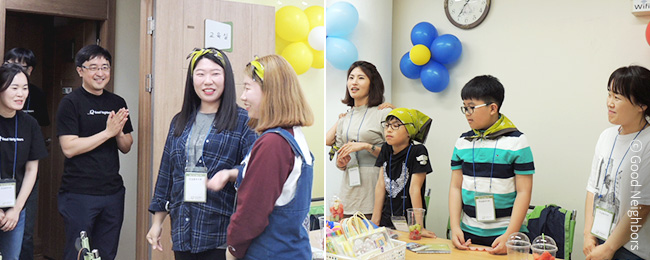 전남중부지부 국내사업장 방문에서 자신의 가족을 소개하는 회원님 이미지