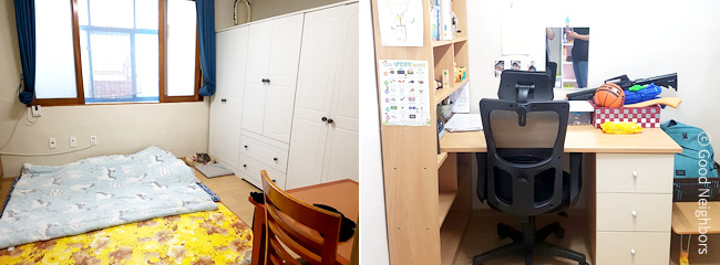 깨끗하고 따뜻한 분위기로 변화된 선호네 거실과 공부방 이미지