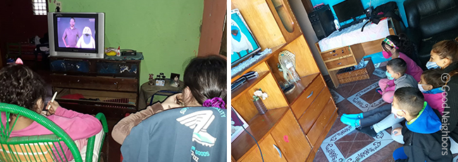 코로나19로 가정에서‘Good Kids’를 시청하는 파라과이 아이들의 모습 