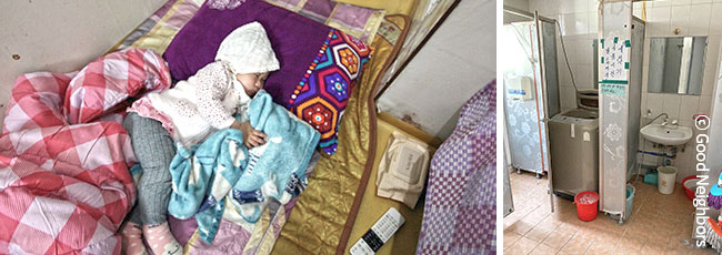 좁은 고시원 바닥에서 잠든 지안이