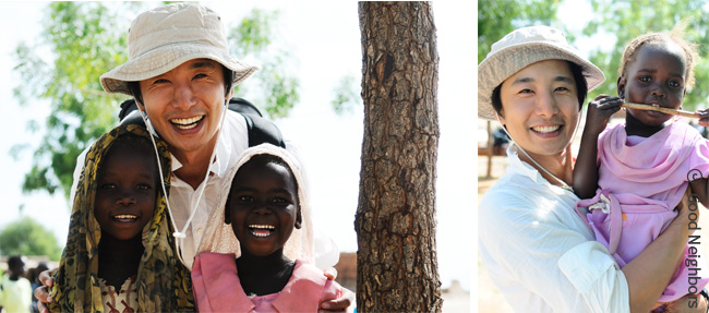 2008년 차드 방문 당시 미소가 맑은 아이들과 함께