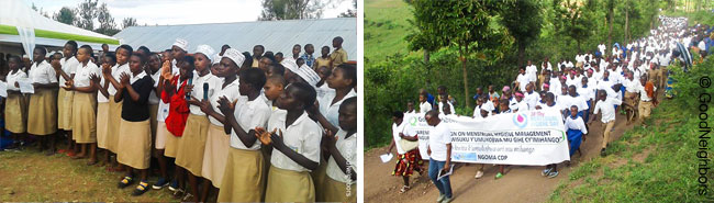 [5월 28일 세계 월경의 날을 맞아 캠페인을 하고 있는 아이들]