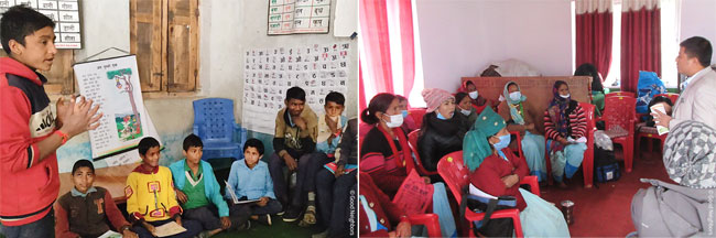 남학생을 대상으로 진행된 교육 현장,지역주민을 대상으로 진행된 교육 현장