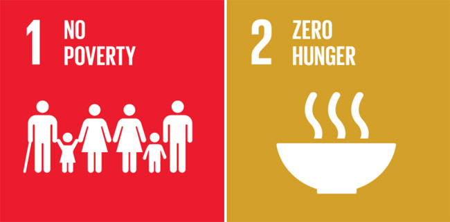 SDGs 1번 NO POVERTY, 2번 ZERO HUNGER 이미지