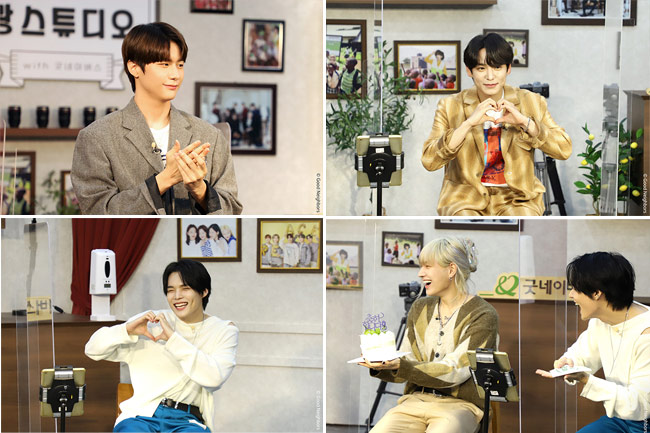 유튜브 라이브 토크 중인 빅톤 멤버들의 모습