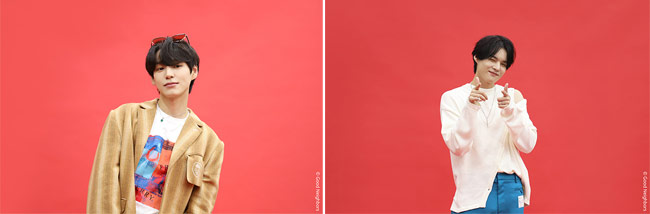 화보 촬영 중인 멤버들의 모습