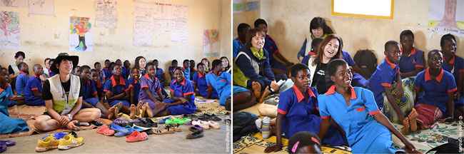 ‘좋은 이웃 특별한 여행’을 통해 말라위에서 봉사활동 중인 (좌)오필균 (우)이혜진 회원님의 모습