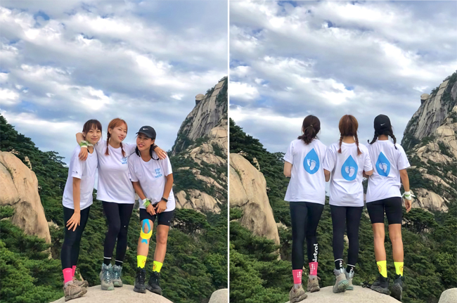 백소현님이 러너 팀원들과 북한산을 오른 후 찍은 기념 사진