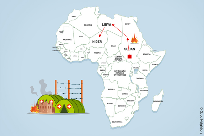 데르가 여러 나라 난민캠프를 돌아다닌 사진