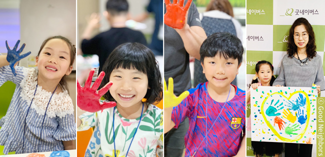 광주서부지부에서 우리가족 액자 만들기 프로그램에 참여중인 회원님들 이미지